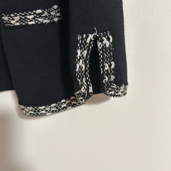 Carolina Herrera New York 100% wool black cream open cardigan stitched - Picture 8 of 10
